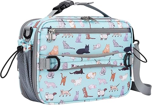 Maelstrom Lonchera térmica para niños, bolsa de almuerzo reutilizable y expandible para niñosniñas, apta para la escuelapicnic, 9L, gato