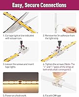 Vista 6 de Conectores de tira LED EMITEVER, 12 paquetes de conectores de luz de cinta LED de 2 pines sin soldadura, apriete de tornillo, conectores de cinta a