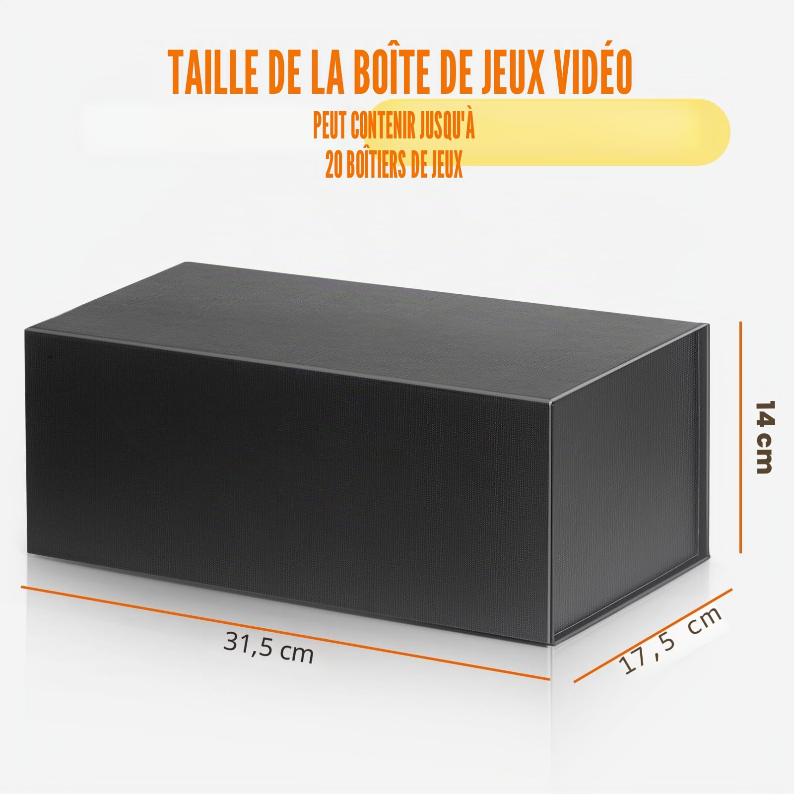Boîte de rangement pour jeux vidéo compatible avec les jeux PS5 PS4 PS3, Xbox 1, boîte de protection magnétique pour jeux vidéo, stockez jusqu'à 20 coques - 1 paquet