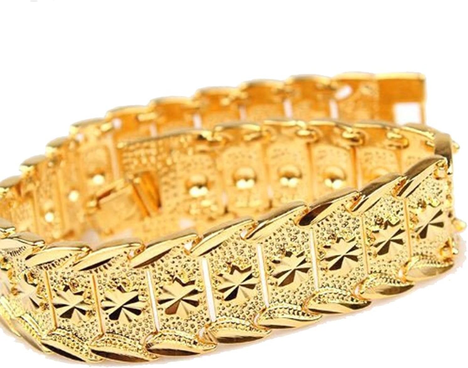 happy2girls Wrist Chain 24k Gold Plated Noble Men's Women's Bracelets New Design Bangle Free, Gold