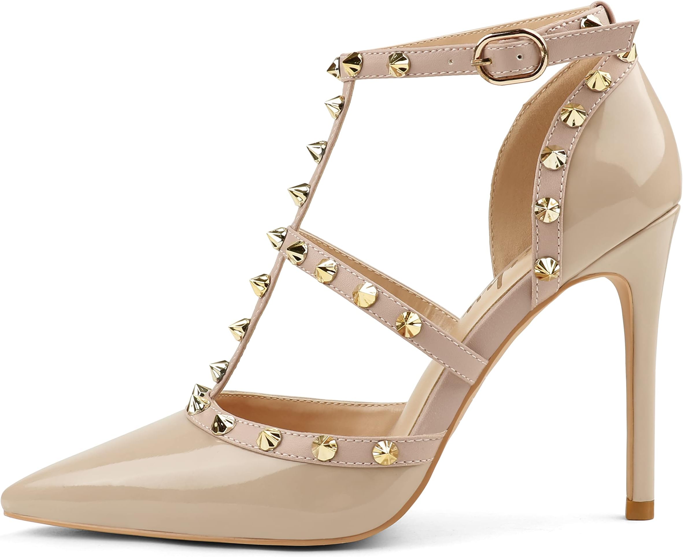 Eithy Women's Slingbacks Mid High Heels Strappy Summer Shoes Pointy Toe Party Daily Wear Evening Sandals