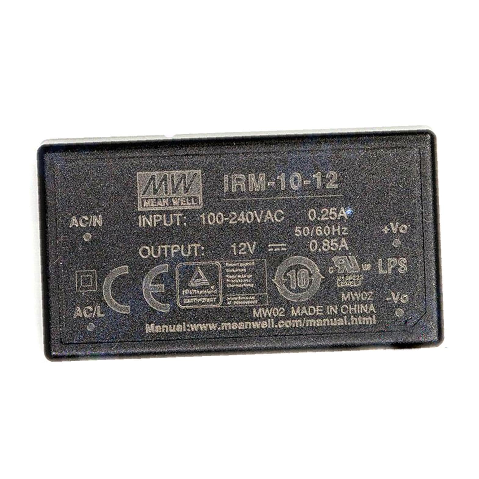 MEAN WELL [PowerNex] IRM-10-12 12V 0.85A Miniature Encapsulated Type Green Open Frame Power Supplies