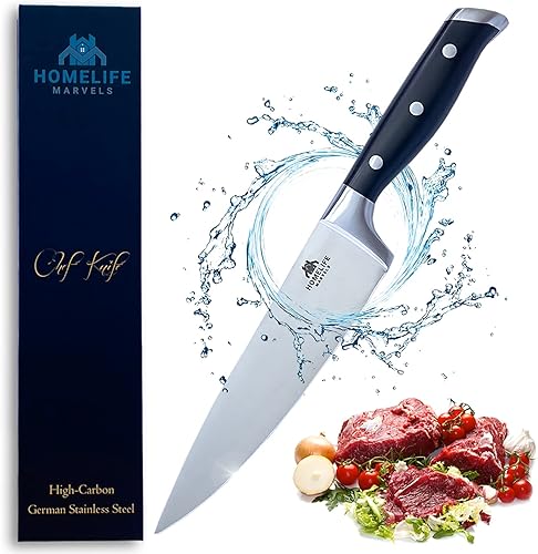 Miniatura 1 de CutterPRO Cuchillo de chef  8 pulgadas  Cuchillo de cocina de acero alemán forjado de alto carbono  espiga completa  Mango ergonómico negro G10
