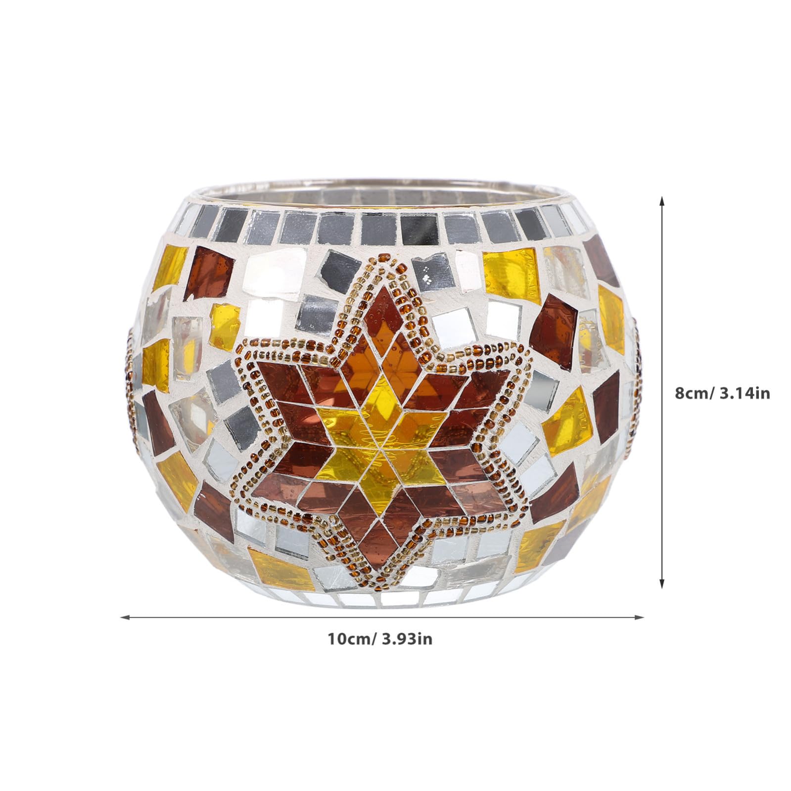 Balacoo Portacandele in Vetro Mosaico 2 Pezzi per Decorazione Casa e Banchetto, Stile Classico e Creativo, come Centrotavola Moderno