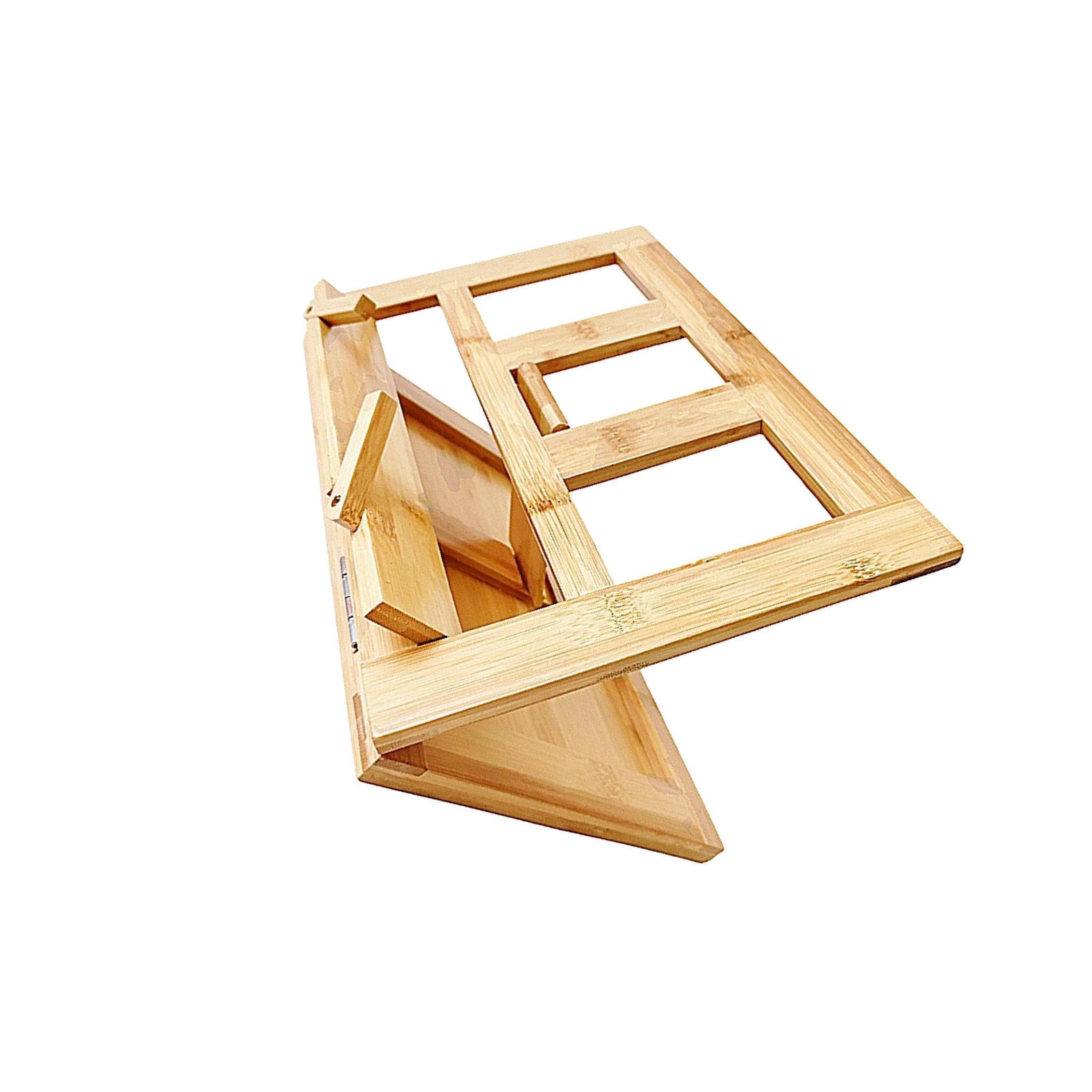 Supporto per spartiti musicali pieghevole per tastiera, leggero e portatile, espositore per spartiti musicali e ricette, supporto per tastiera, marrone, 33.5x23.5x2.5 cm