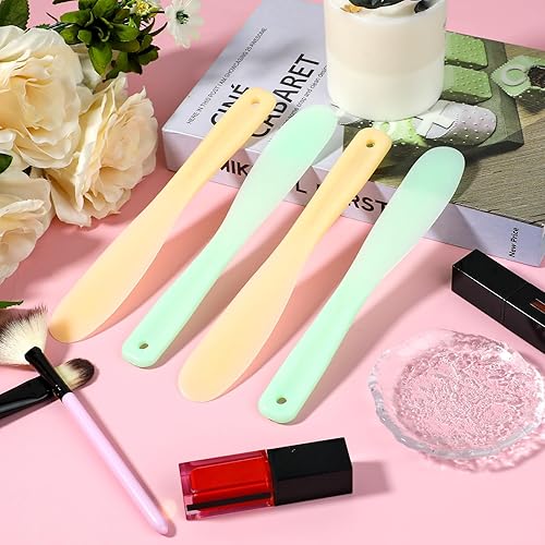 Miniatura 3 de Espátula grande de plástico para maquillaje, 10 unidades, reutilizable, espátula cosmética facial, aplicador de máscara facial, espátula de belleza,
