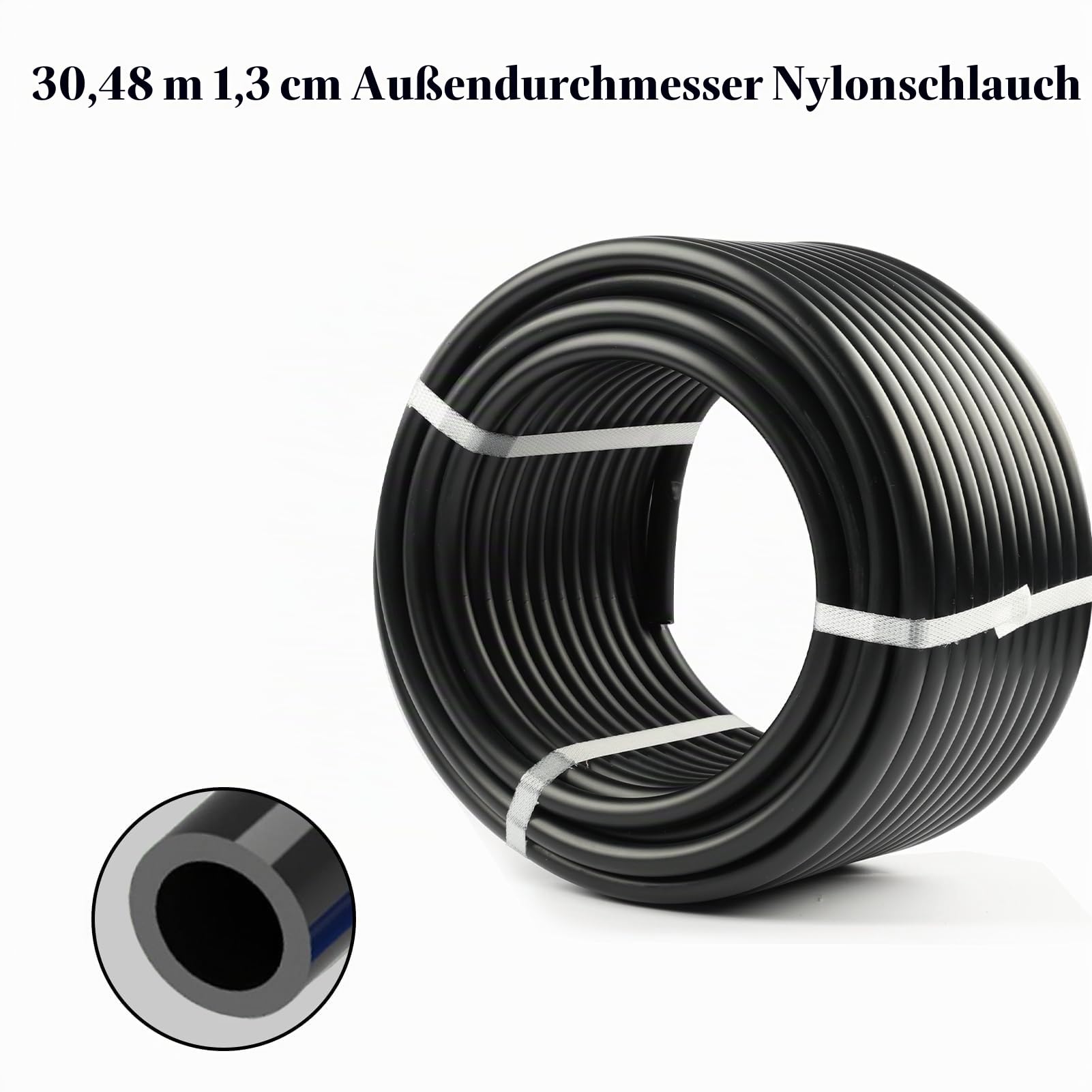 FORNAX Luftleitungs-Set mit 14-teiligem Luftdruck-zu-Verbindungsset, 30,5 m, 1,27 cm Außendurchmesser, Nylonschlauch, Luftleitungssystem, industrieller Schnellanschlusskupplung und Stecker