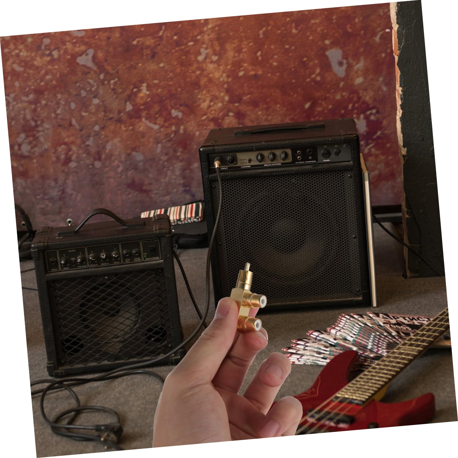 Mikikit 6pezzi Adattatore Audio Splitter Placcato Con Angolo Di Gradi Connettore Audio Per Tv Amplificatori Per Subwoofer