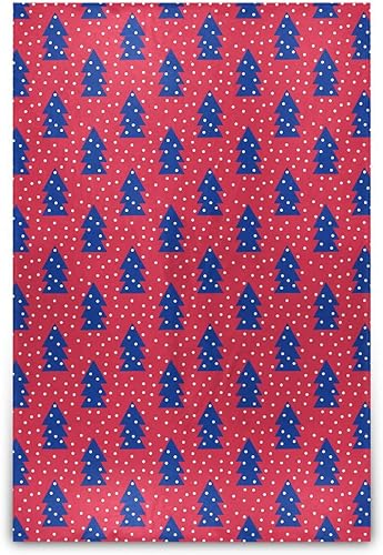 Geometric Christmas Red Blue Warm Throw Blanket for Adults Kids, Ultra-Soft Spring Blanket for Chair Travel 60"x90"