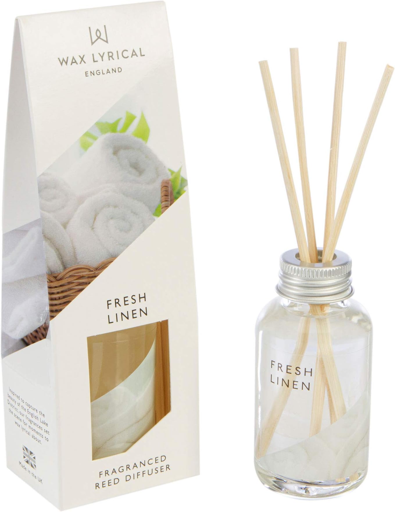 Fresh Linen, 40ml Reed Diffuser, White