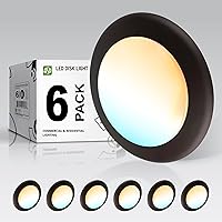 Vista 26 de ASD Paquete de 12 luces LED de disco de 6 pulgadas, 15 W, 3000 K, blanco cálido, 1200 lm CRI90+, lámpara de techo regulable, disco de montaje