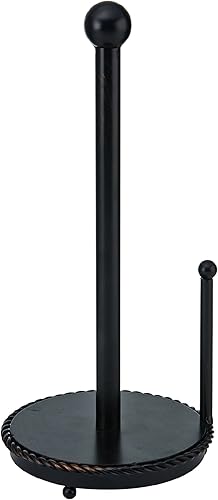 Gourmet Basics by Mikasa Toallero de papel de cuerda, 14 pulgadas, negro antiguo