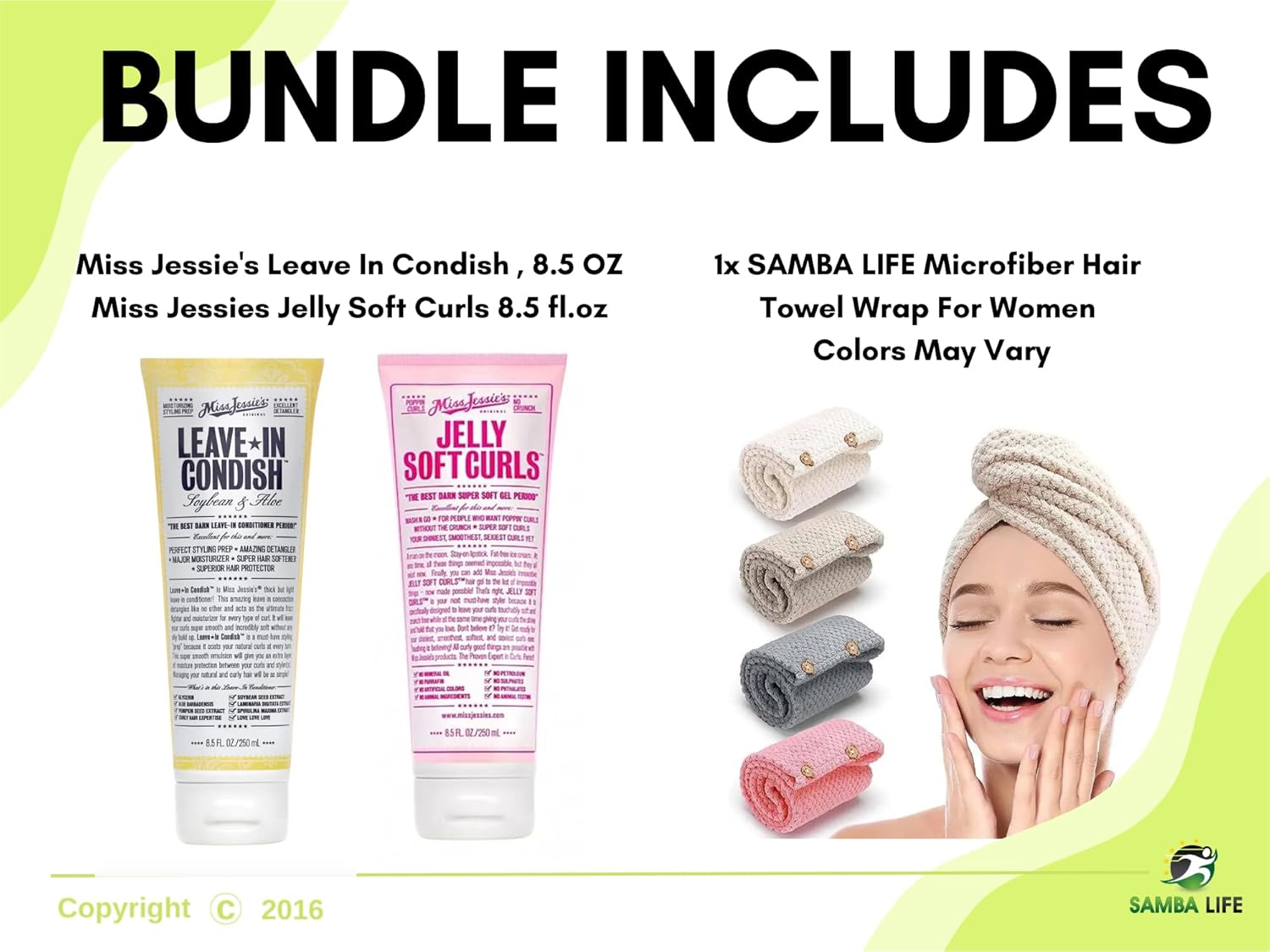 Miss Jessies Leave In Condish 8.5oz Bundled with Miss Jessies Jelly Soft Curls 8.5 fl.oz./ 250ml