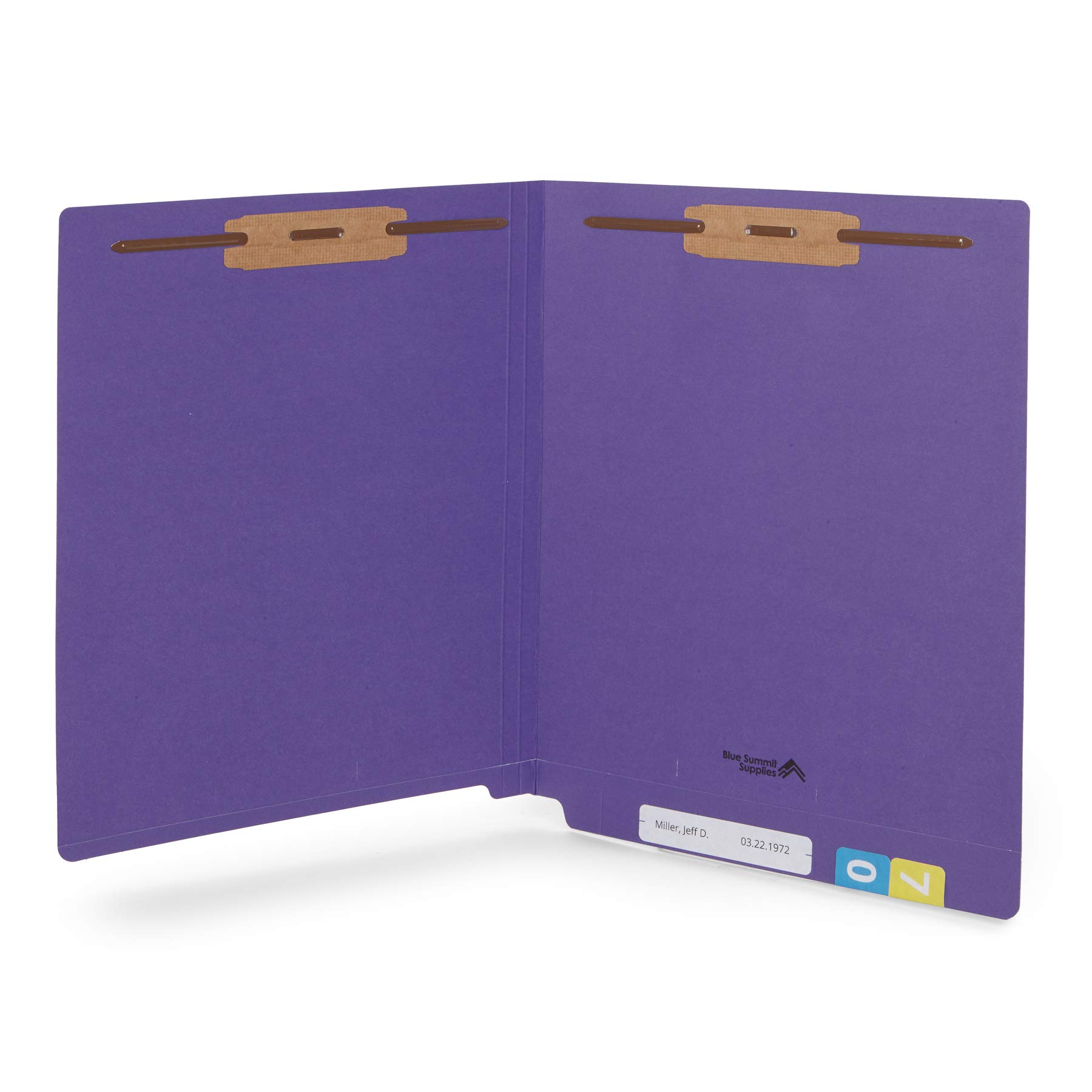 Pastas Arquivo Roxo Blue Summit - 50 Unidades Fixadores Metal