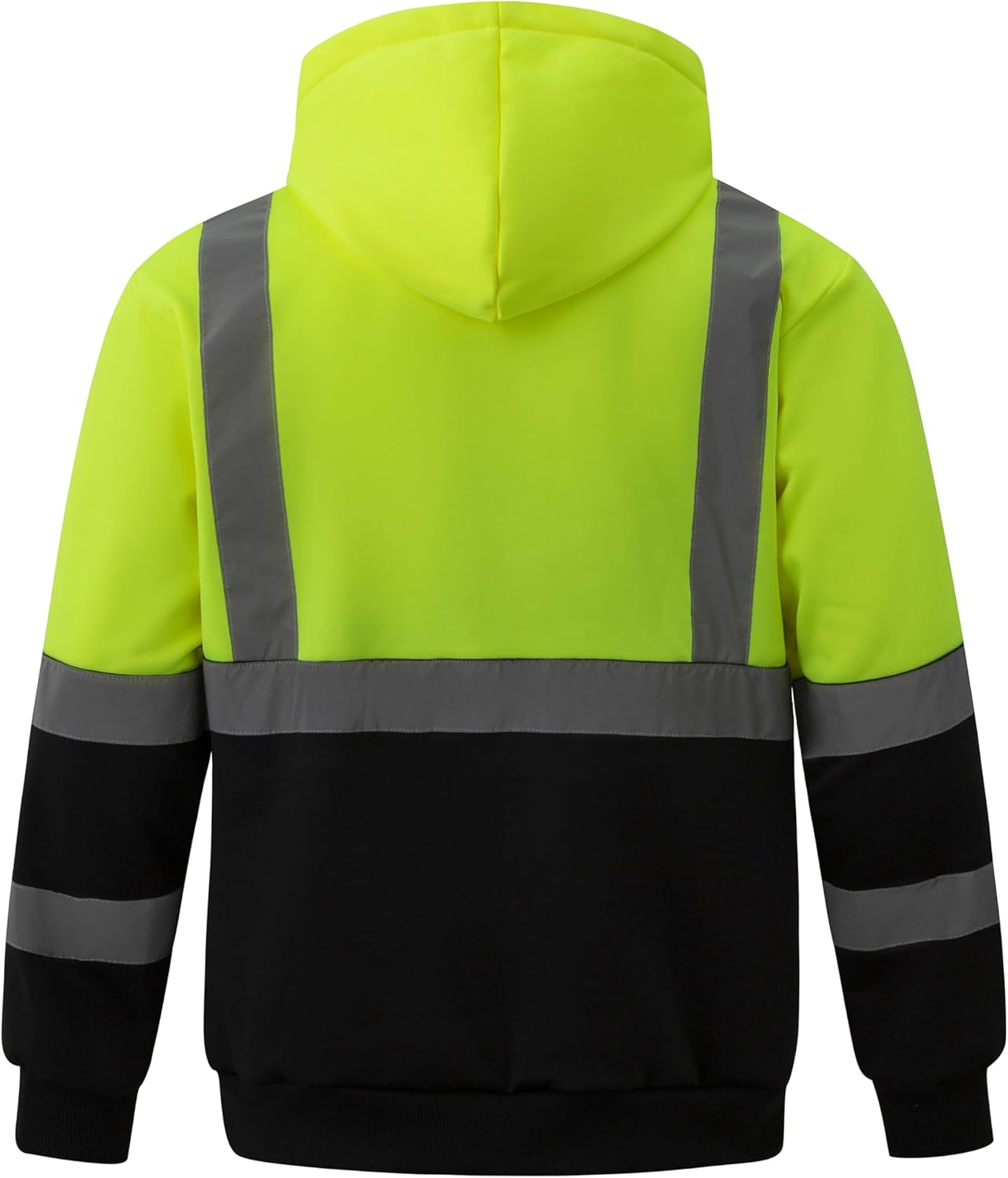 wantdo Hi Vis Reflective Hoodie Fleece Safety Sweatshirts for Men with Black Bottom - Image 2