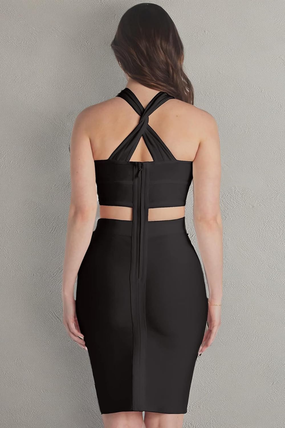 Hybrid & Company Womens Cross Bandage Fashion Hollow Out Sexy Sleeveless Dress - Image 6