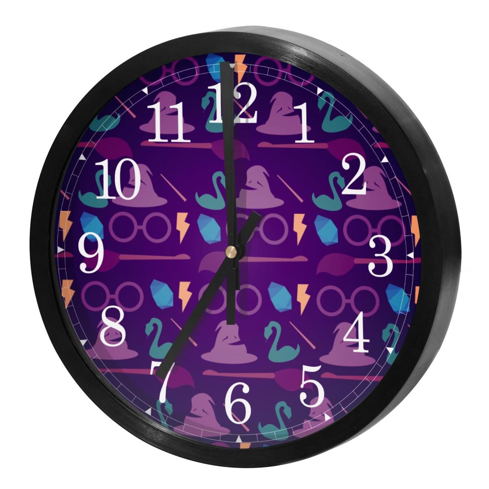 Horloge murale ronde suspendue à quartz avec mécanisme silencieux pile