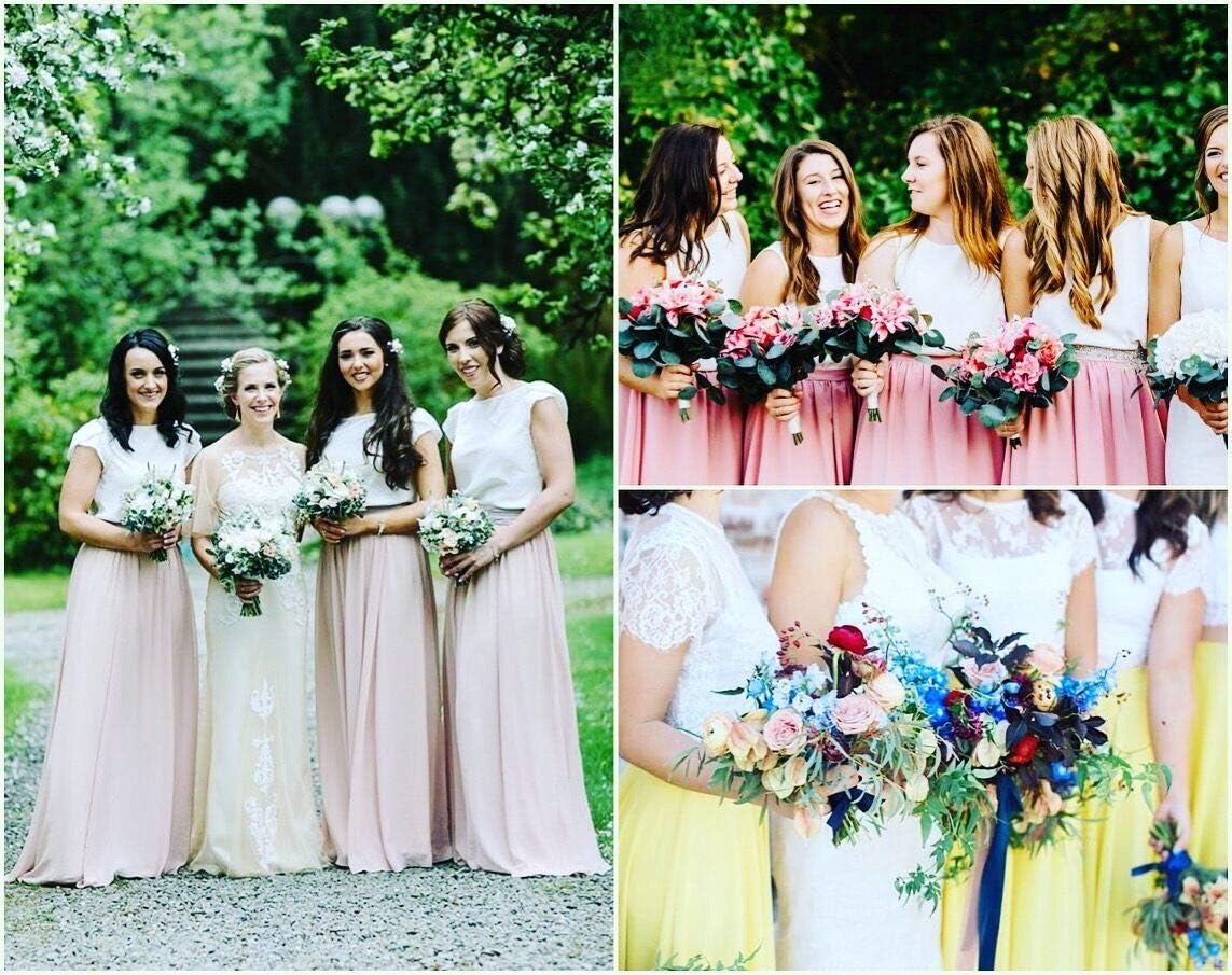 Cibelle Women's Maxi Skirts High Waist Pleated Chiffon A Line Floor Length Prom Party Formal Skirt Black 5XL