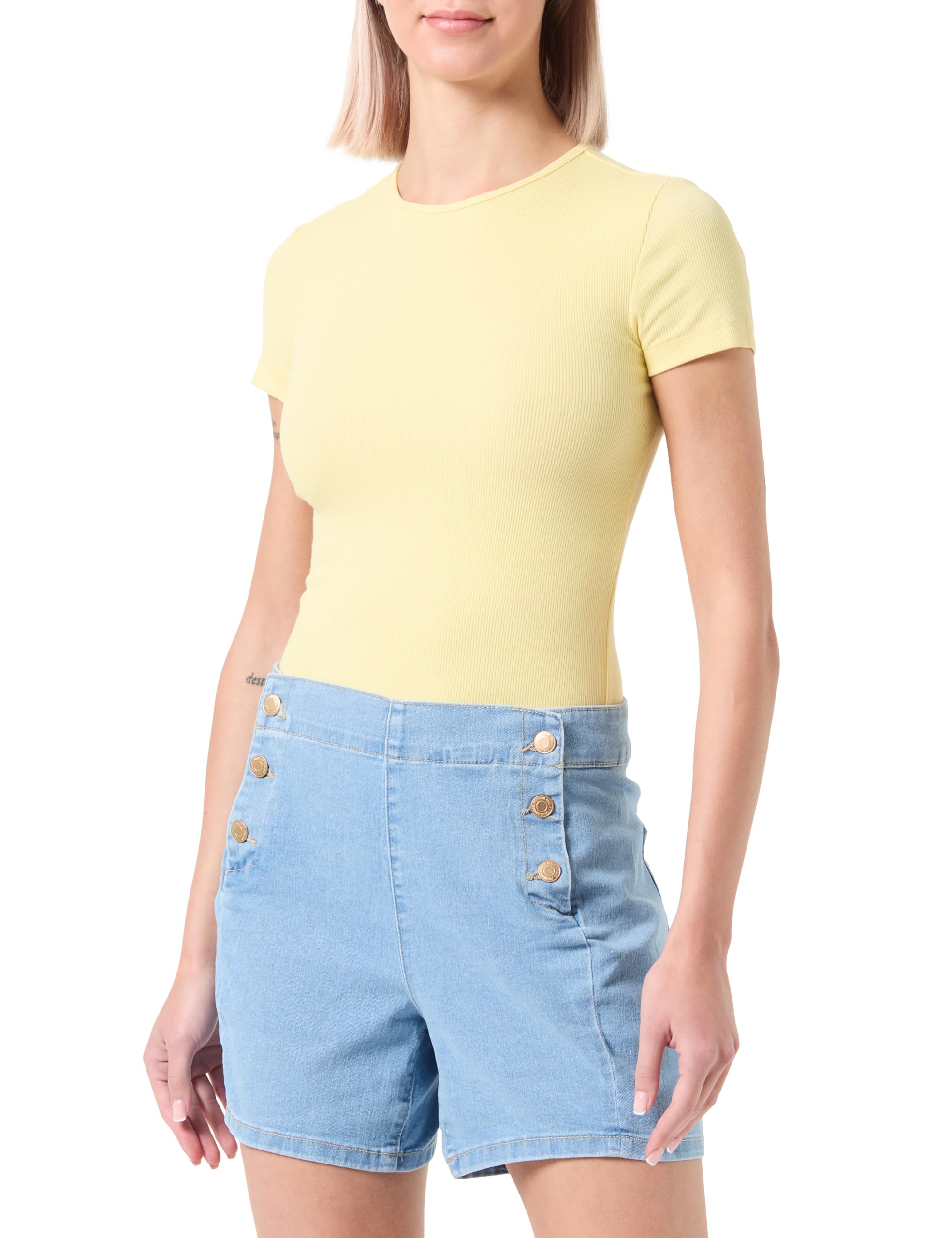 VERO MODA Women's Shorts, Light Blue (Light Blue Denim), M
