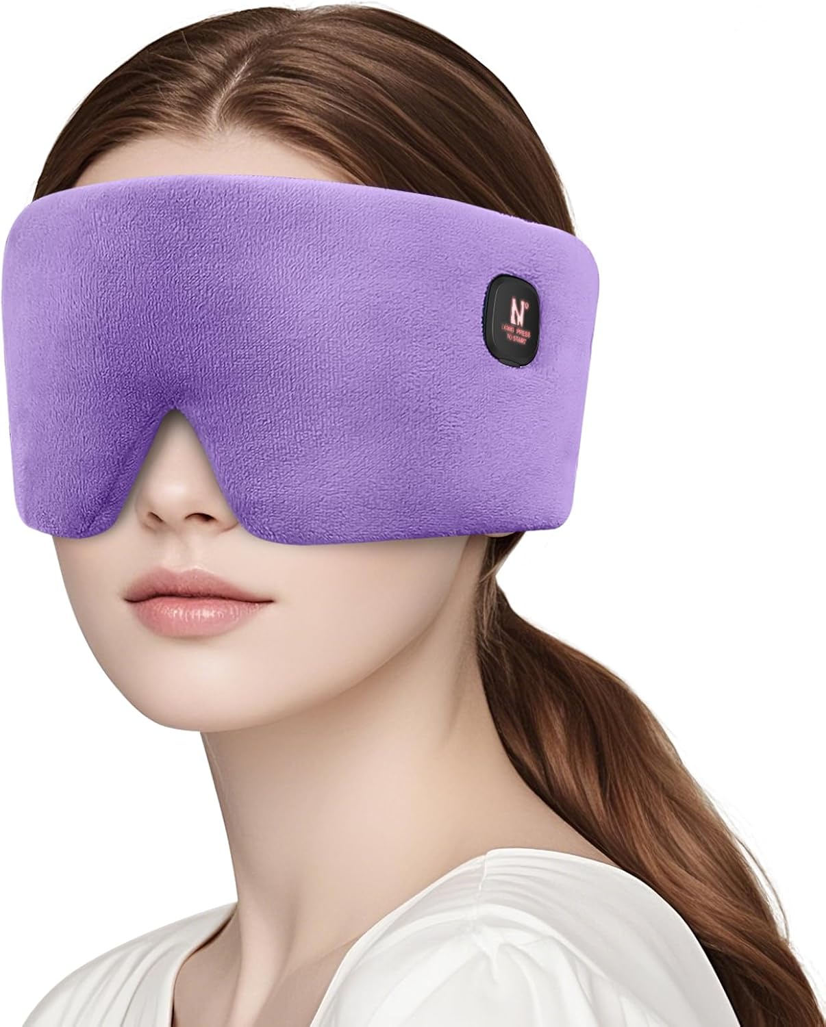 Heated Eye Mask, Cordless Warm Eye Compress for Dry Eyes MGD Stye Blephartitis, 2500mAh Electric Eye Heating Pad for Travel, Gifts for Men Women (Purple)
