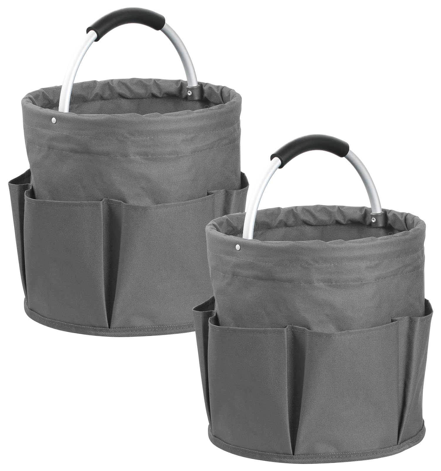 IHOMAGIC 2Pcs Cleaning Caddy with Handle and 6 Pockets, 17L Foldable Cleaning Tote Bag, Portable Shower Caddy in 600D Oxford Fabric, Multifunctional