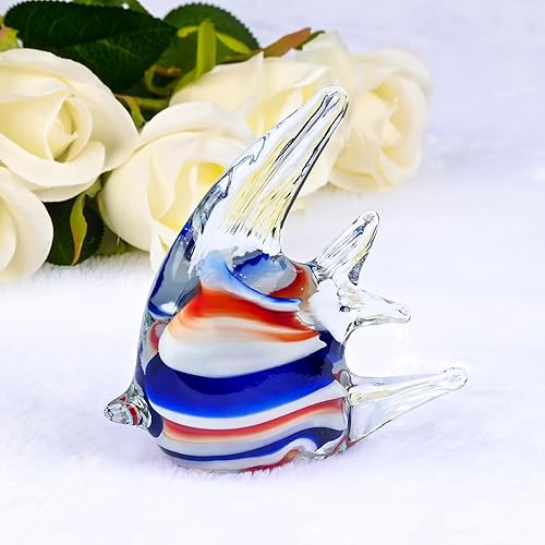 Miniatura 4 de Adorno de figuras de peces de vidrio soplado a mano, figuras de cristal para decoración del hogar, figuras coleccionables, regalo para mujeres, día