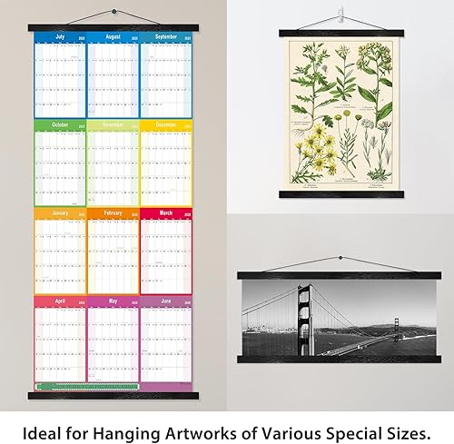 Miniatura 10 de Colgador magnético, marco de pósteres, teca natural, para fotos, imágenes, impresiones, mapas, pergaminos y obras de arte en lienzo. 24 x 36, 24 x