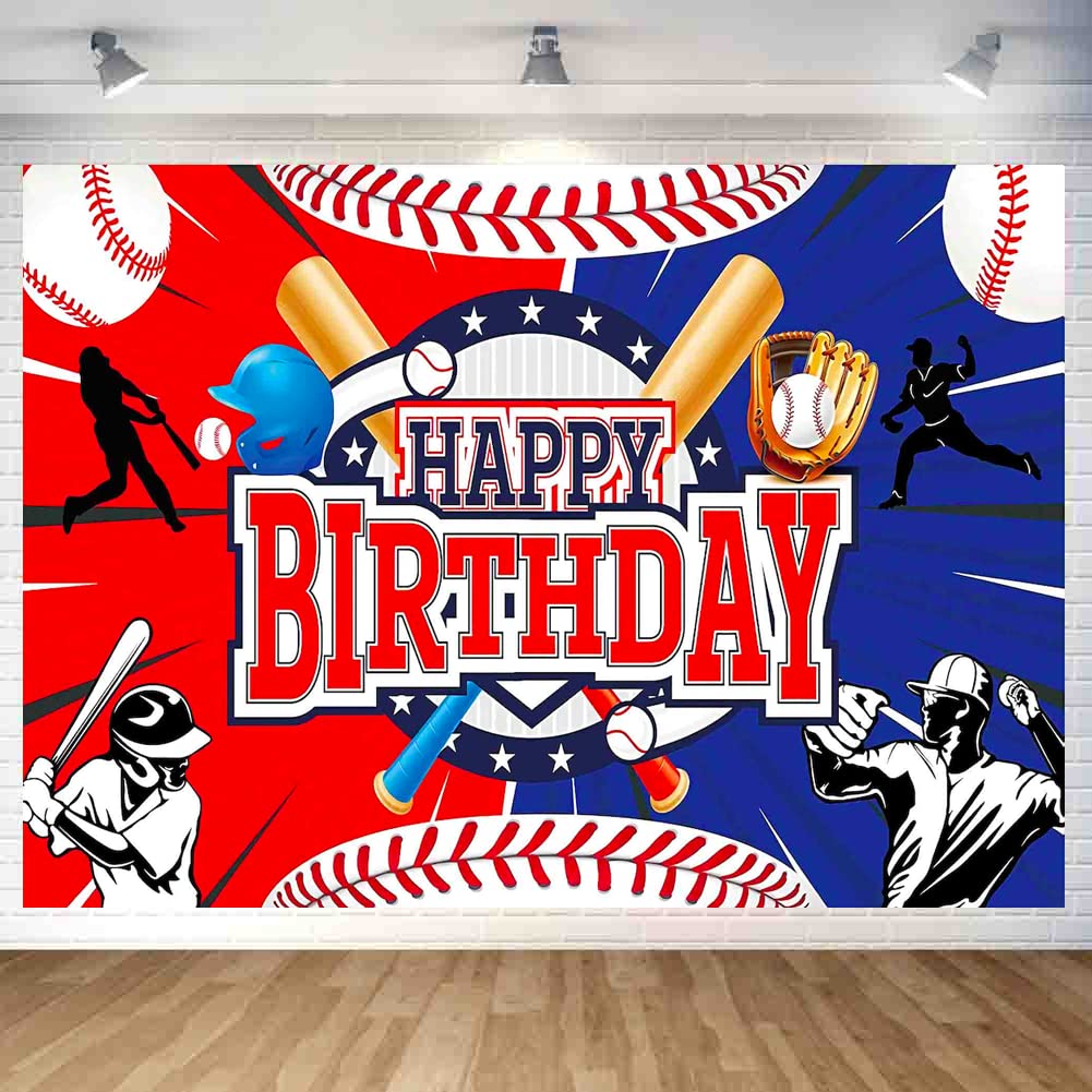 Baseball Birthday Party Decoration Baseball Happy Birthday Backdrop Baseball Photo Background Banner Poster for Baseball Party Decorations Party Supplies 70.8 x 47.2 Inch