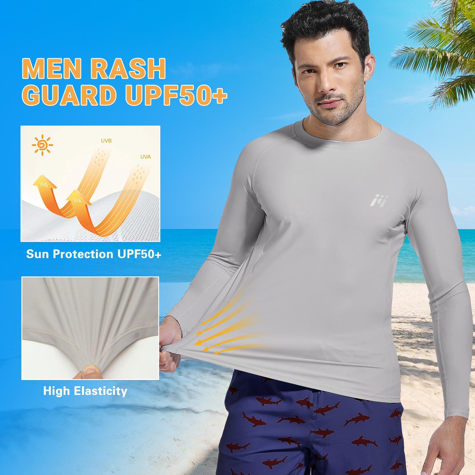 MEETWEE Maglietta da Uomo Rash Guard Rash Vest da Uomo a Maniche Lunghe,Protezione UV UPF 50+,ad Asciugatura Rapida,per Nuoto,Surf,Sport Acquatici