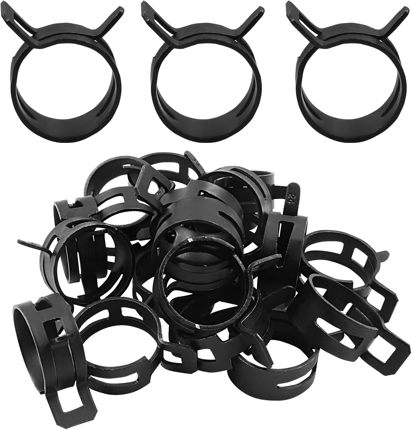 Rierdge 20 Pcs 15/16 Inch ID Spring Band Type Clamps, 24mm