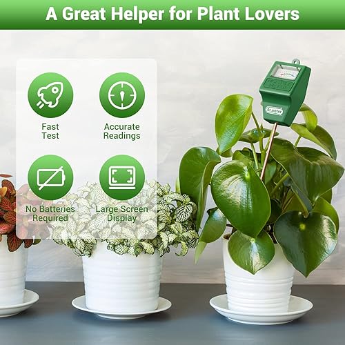 Miniatura 2 de Dr.meter Medidor de humedad del suelo, medidor de agua para plantas de jardín, césped, granja, uso en interiores y exteriores, probador de suelo,