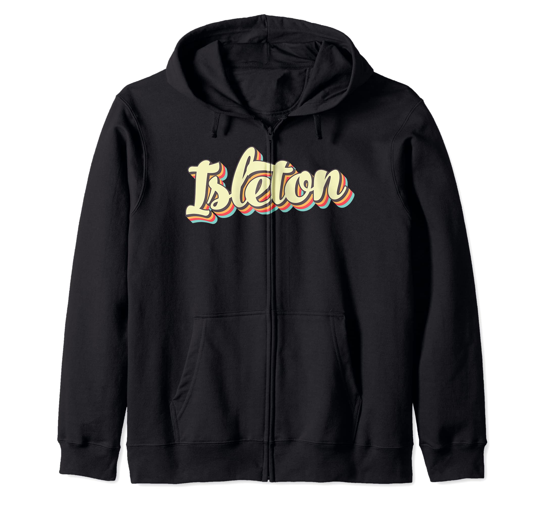 Isleton TShirt Retro Art Baseball Font Vintage Zip Hoodie
