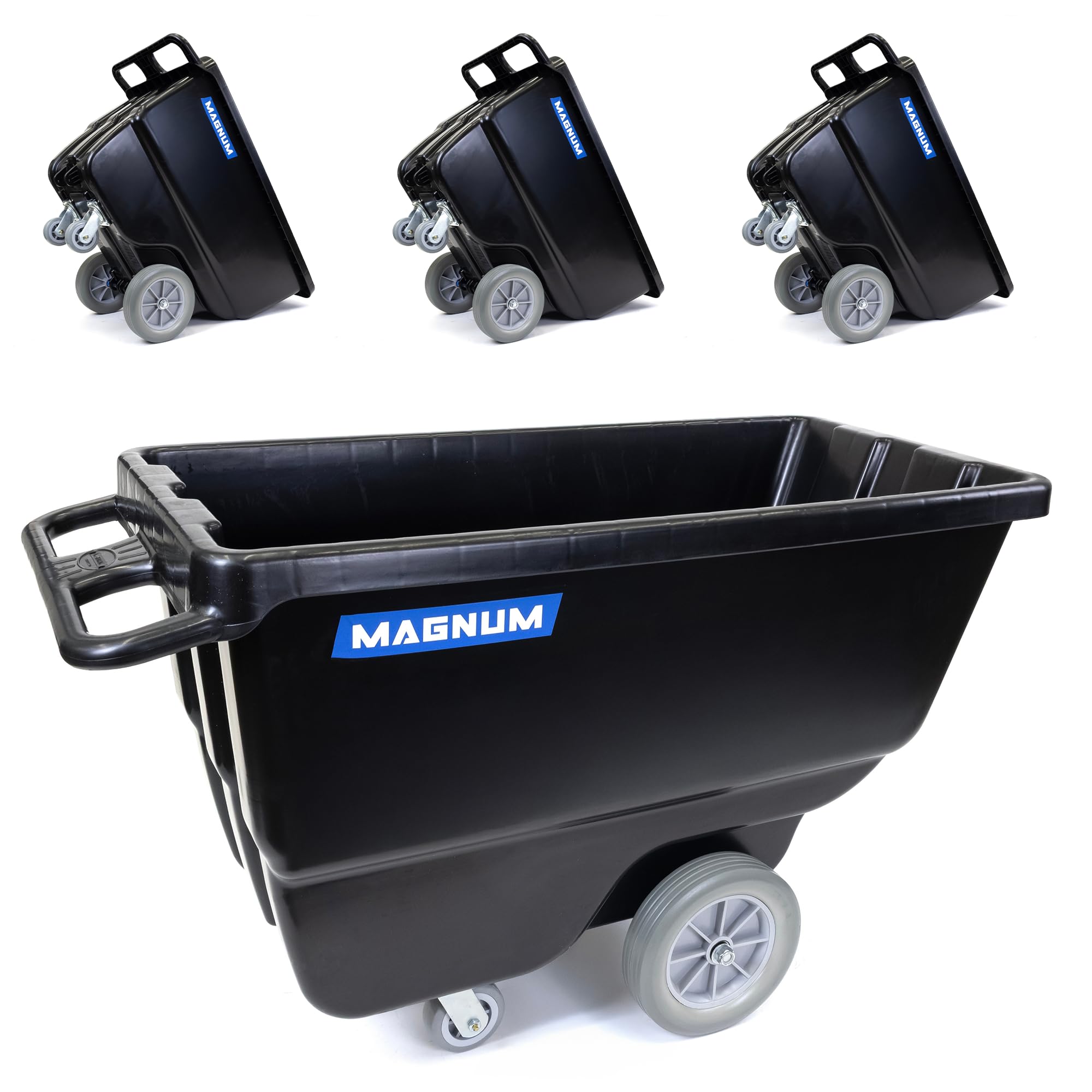 Magnum Tilt Truck, 1/2 Cu. Yd. Capacity Dump Cart with Non-Marking 12” Wheels & 5” Casters for Handling, Transporting on Construction Jobsites, 750