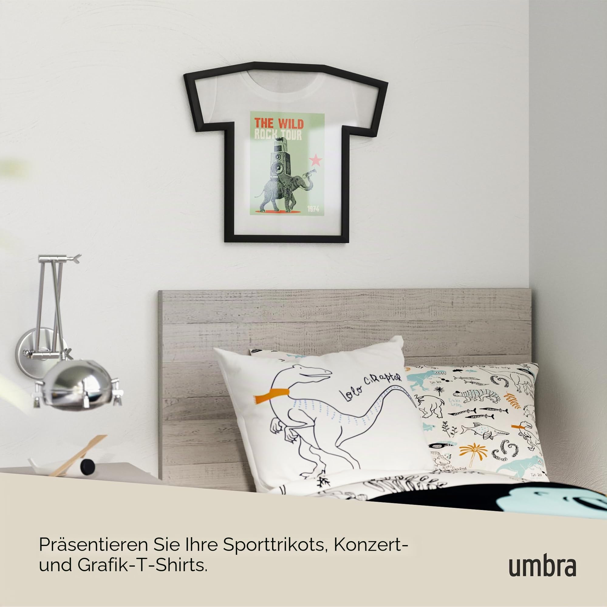 Umbra T-Frame Trikotrahmen für Jugendgrößen – Rahmen für T-Shirts & Fußballtrikots, Schwarz