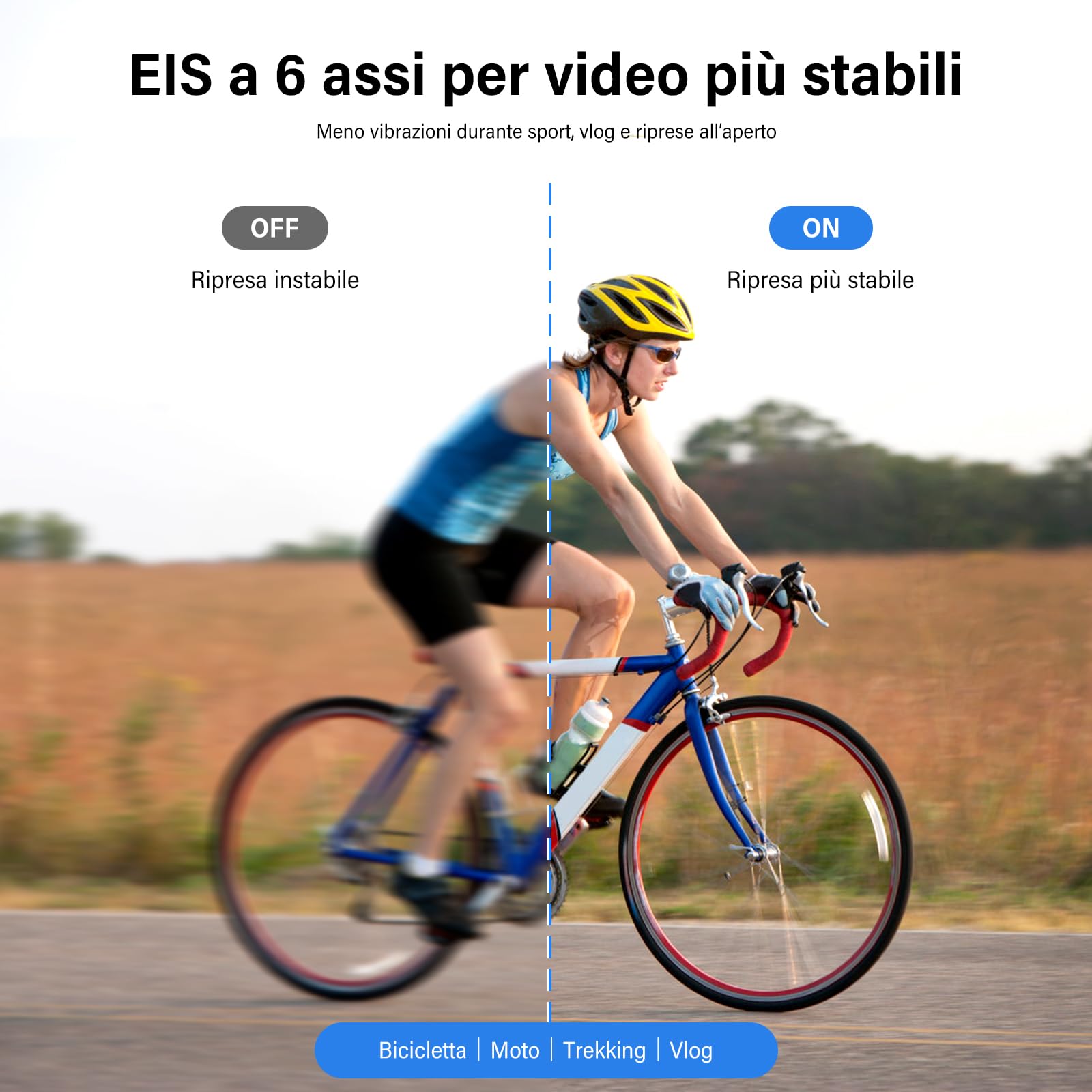 4K Mini Action Cam 20 MP Body Cam - Scheda 64GB | Mini Camera con Stabilizzazione EIS a 6 Assi, HDR, Grandangolo 145°, WiFi APP, Telecamera Magnetica per Moto, Casco, Vlog