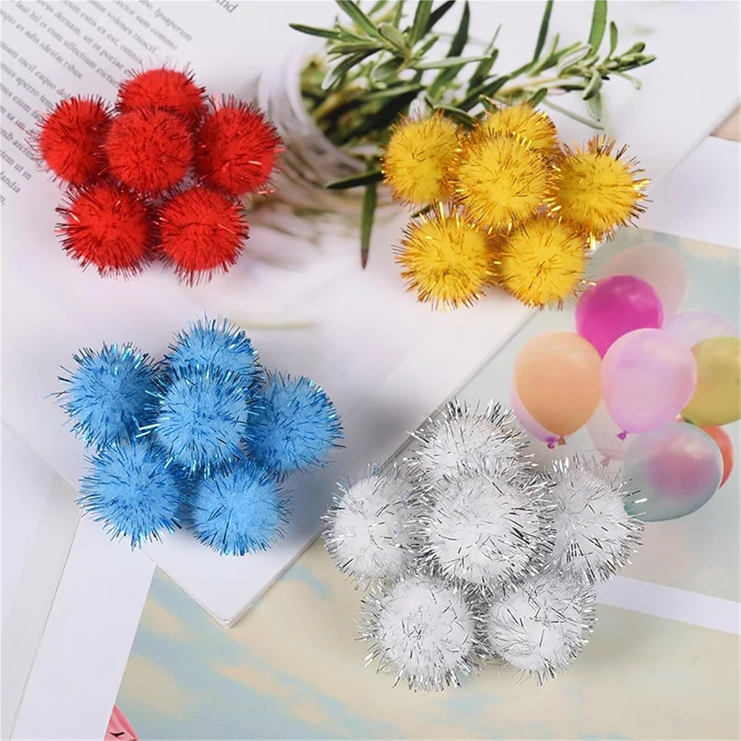 Wool Felt Balls 300pcs Colorful Pompoms 15mm 25mm for Dolls Garment Handmade Material Soft Fluffy Pom Poms Ball for DIY Accessories for Crafts(Orange,30mm)