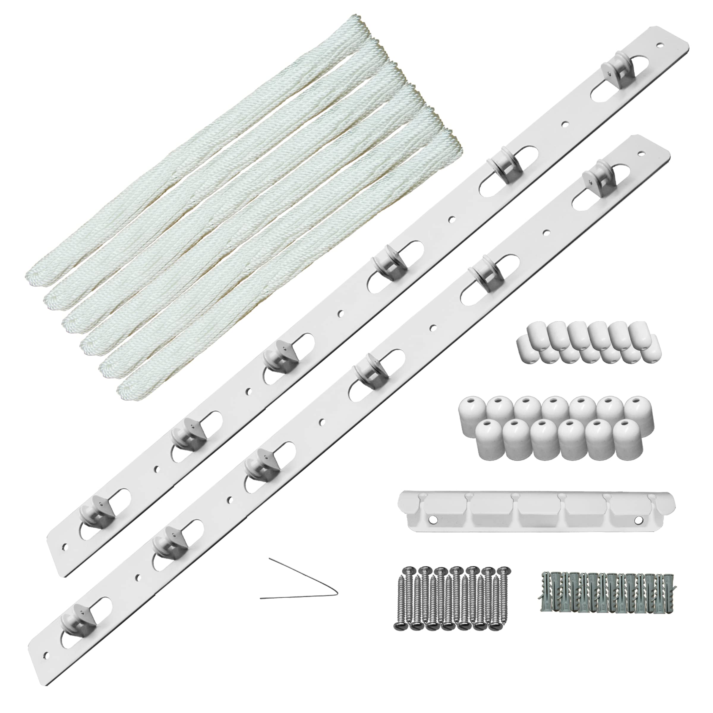 Rainbow Drywell Accessories Having Metal Hoisters, Metal Clamp, ABS Caps for 6 Pipe Luxury Individual Drop-Down Ceiling Cloth Dryer Model (Complete Set Without Pipes), White-image-42