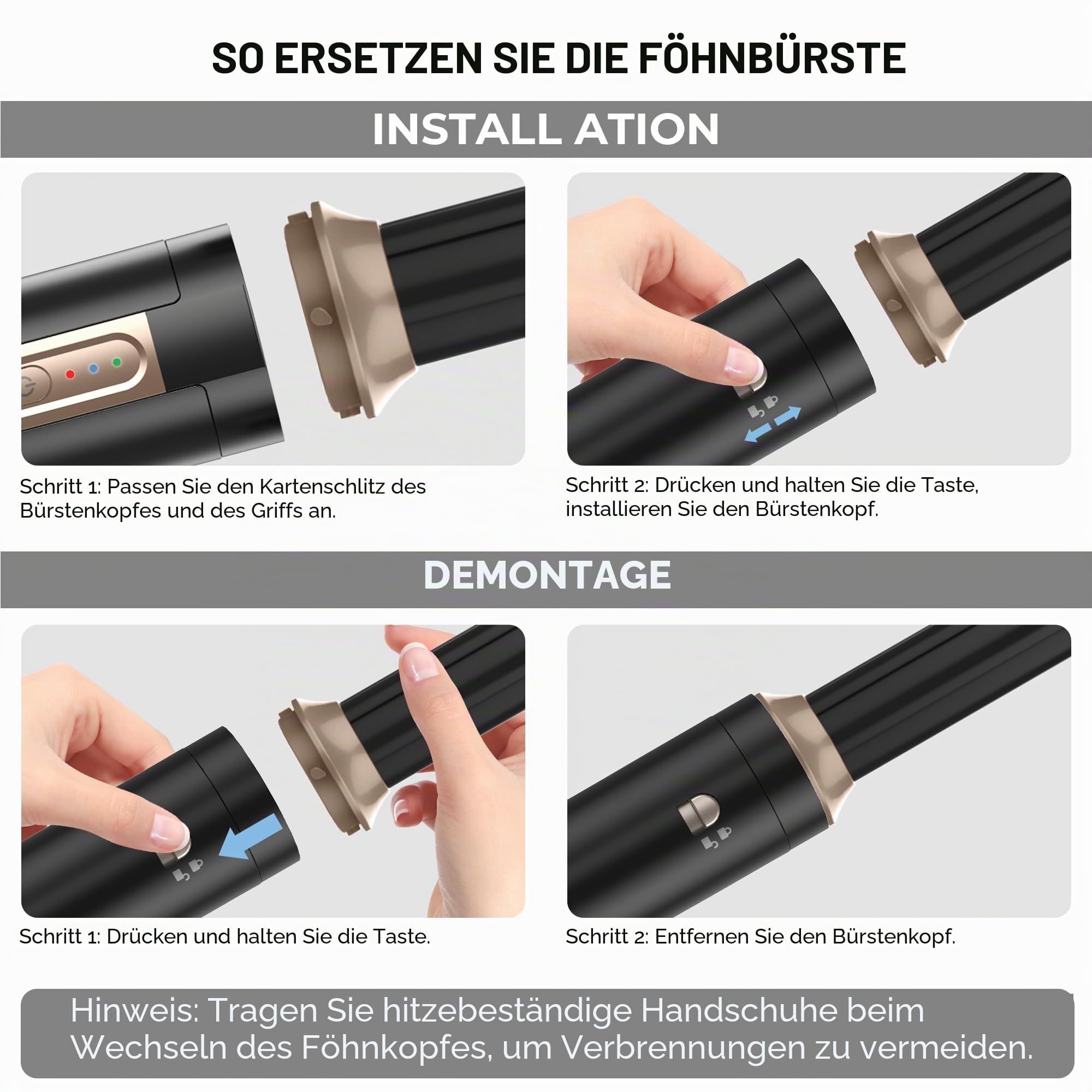 OKWRAP Hairstyler 6 in 1 Airstyler, 6 in 1 Multistyler 110000 U/Min, Enthält Ionen Föhn, Lockenstab Automatisch, Warmluftbürste, Haarglätter Bürste, Ideal für Glattes, Lockiges und Voluminöses Haar