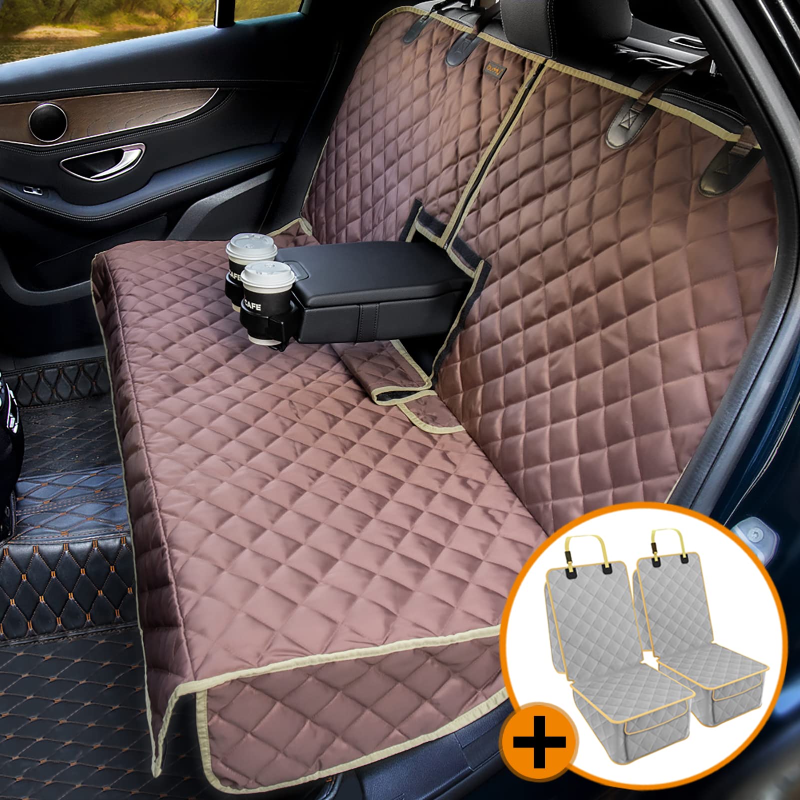 iBuddy Durable Bench Car Seat Cover and Front Seat Cover for Dogs