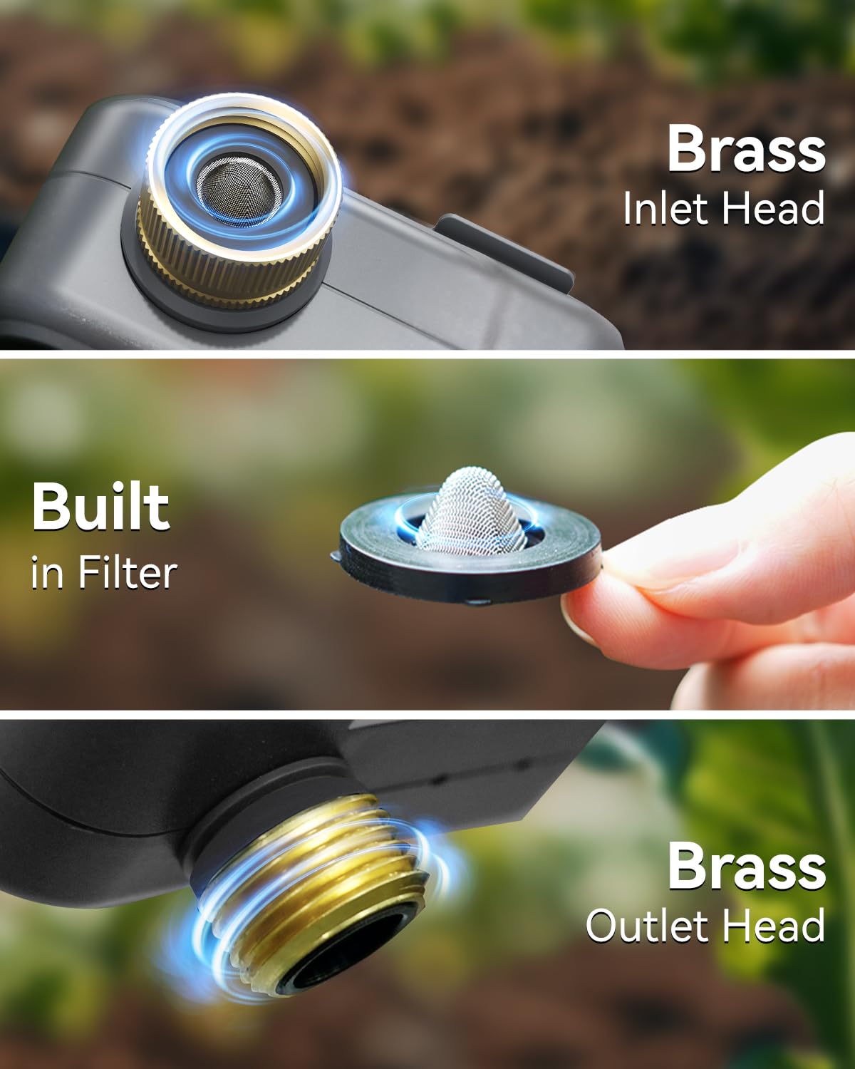 RAINPOINT Timer irrigatore per tubo da giardino, timer per tubo flessibile con ciclo e ammollo/ritardo pioggia/irrigazione automatica/irrigazione manuale, sistema di irrigazione programmabile con