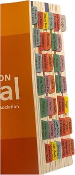 Book Tabs for The APA Manual 7th Edition 2025 Color Coded Tabs for The American Psychological Association Publication Style Manual Book not Included