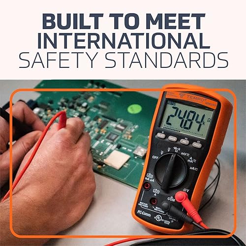 Miniatura 4 de TEMPO Comunicaciones MM200 Multímetro digital, Multi Metro Voltaje ACDC, Corriente, Frecuencia, Resistencia, Verificar Diodos, Verificar Continuidad