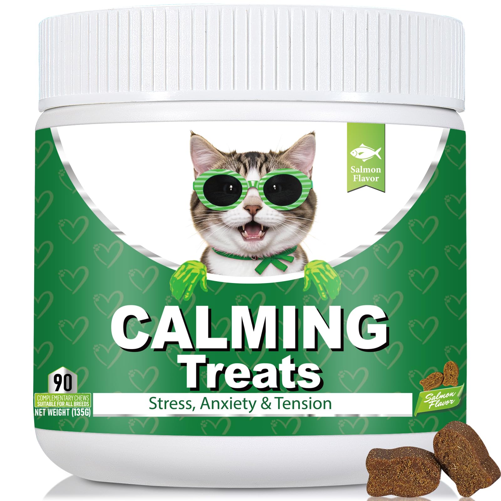 Bailey & Buddies Calming Cat Treats, 100% Natural Soft Chews to Reduce Stress, Fear & Aggression