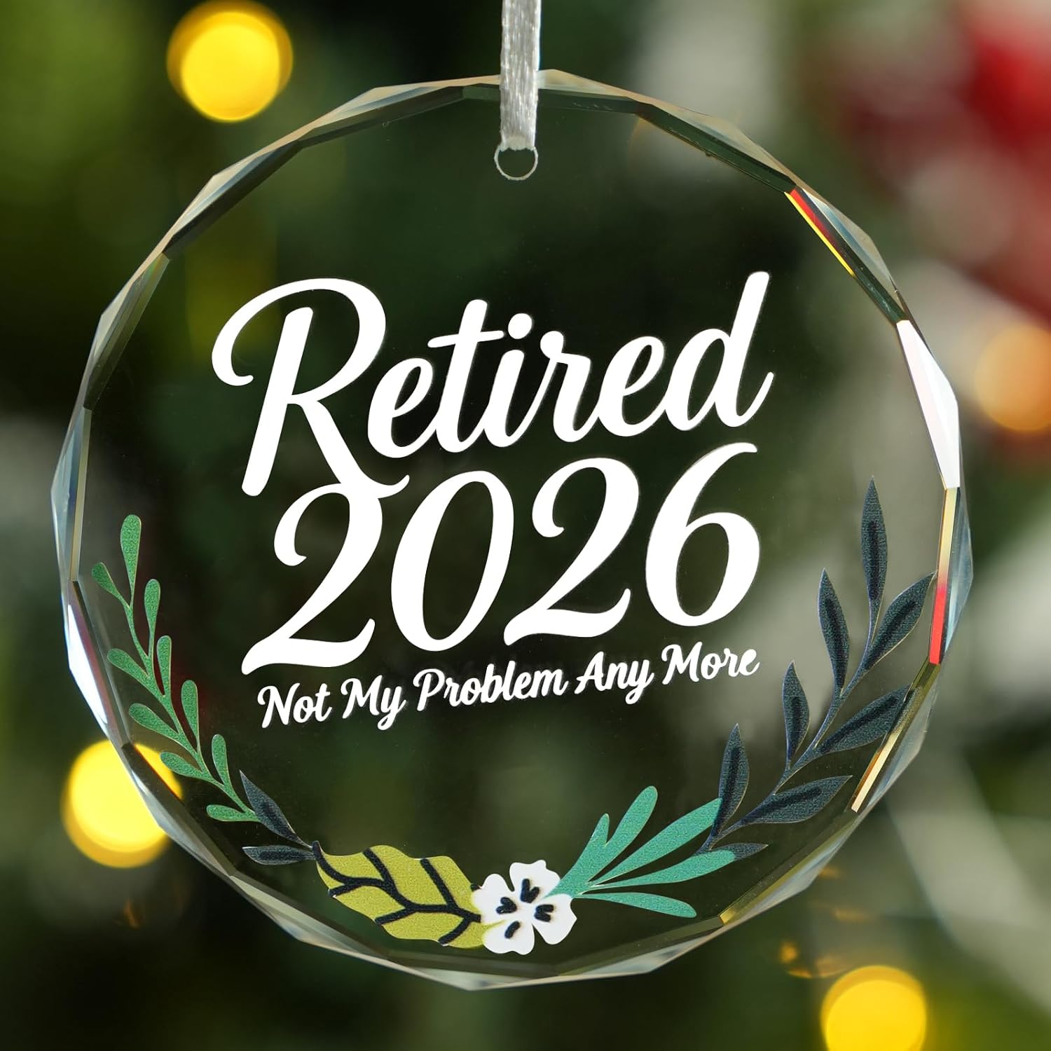 Retirement Gift for Woman,Retired Glass Ornament 2026 Funny Retirement Gifts for Women Men Coworker Teacher Nurse-Retirement Party Decorations