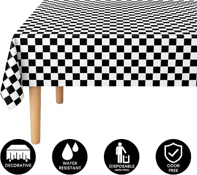Racing Decor 20 Handheld Flag Checkered Bunting 137x274cm Race Tablecloth