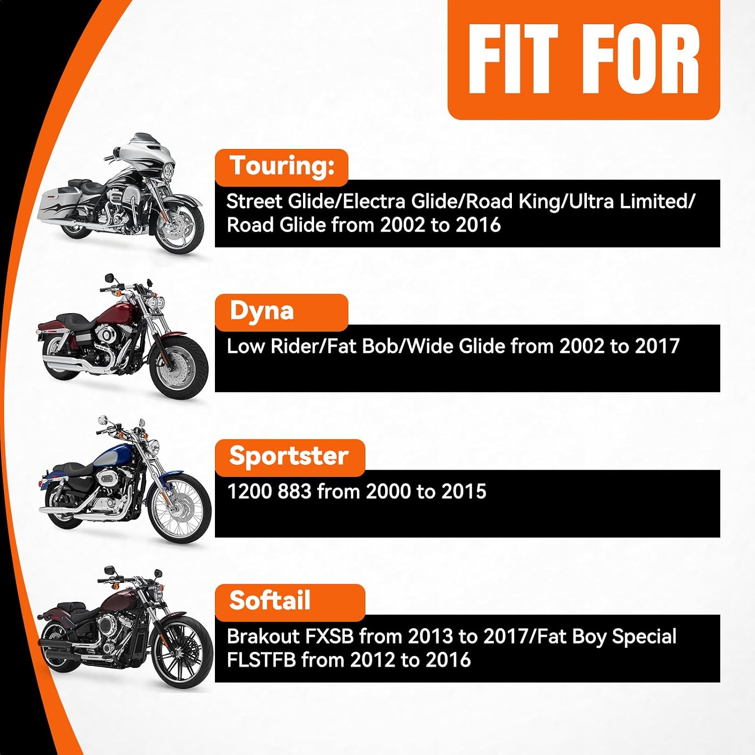 1"-3" Rear Lowering Kit for Harley Touring Street Glide 2002-2016