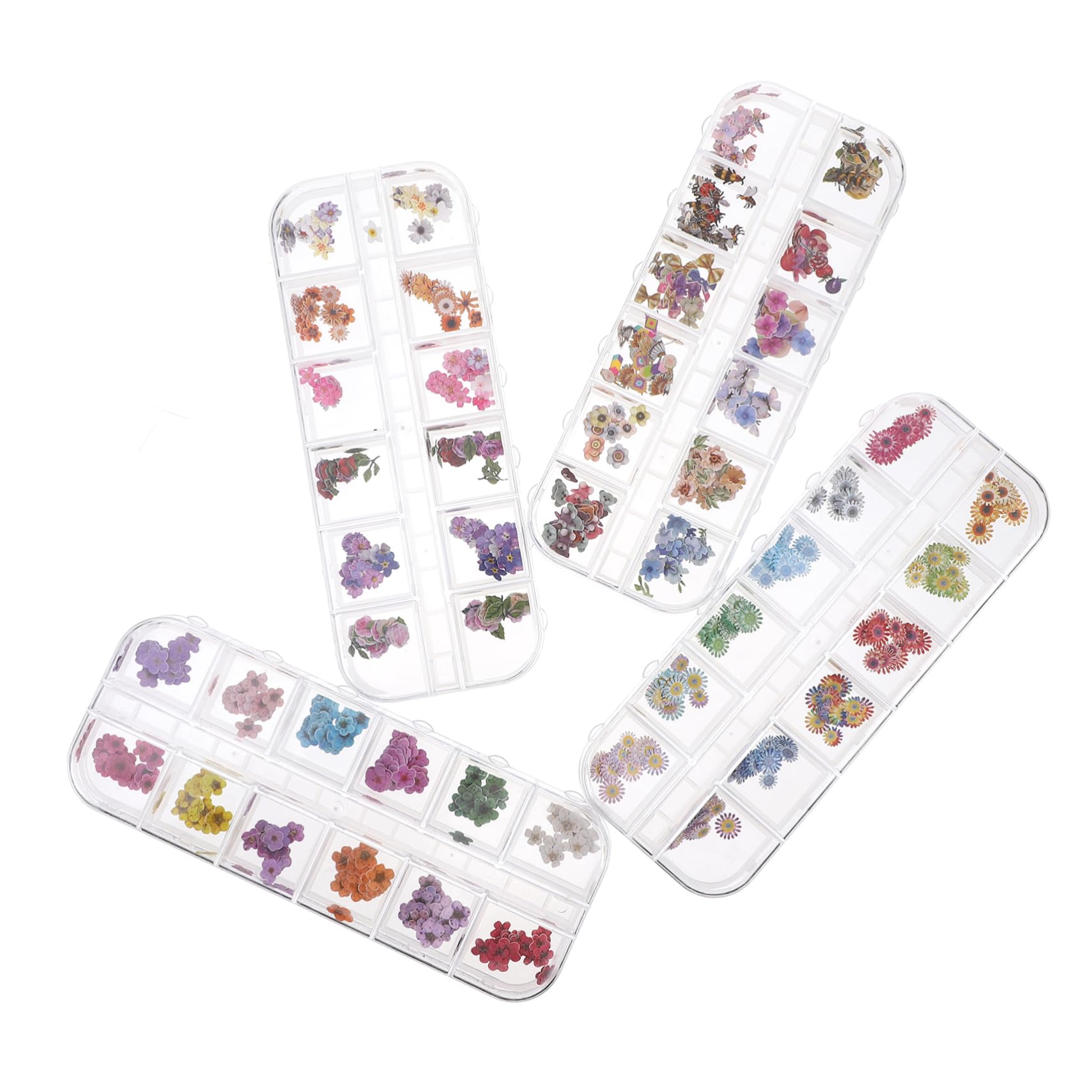 2 Set Adesivi Per Unghie Margherita Legno Decorazioni Per Nail Art Uniche E Colorate Per Manicure Diy 4 Scatole*2