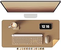 Vista 33 de YSAGi - Almohadilla de escritorio de doble cara, de cuero, protector de almohadilla de corcho ecológico, grande, impermeable, para oficina/hogar