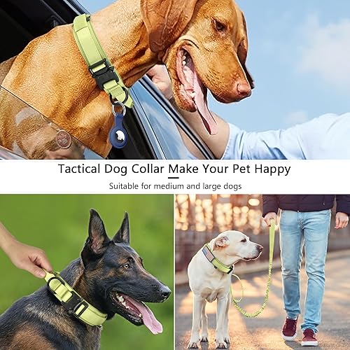 Miniatura 4 de DAGANXI Collar táctico para perro, collar ajustable de nailon para entrenamiento militar con asa de control y hebilla de metal pesado para perros