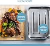 KitchenCraft Roasting Tin with Rack, Stainless Steel Construction, Rectangular Shape, Dishwasher Safe, Oven Safe, Freezer Safe, 43 x 31 cm, 5.5L Capacity, Silver
